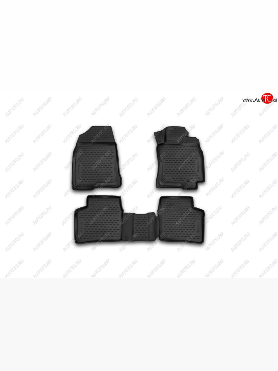 Комплект 3D ковриков салона Element (полиуретан, правый руль) Toyota Prius XW20 дорестайлинг (2003-2005) (Черные)  в Керчи Республика Крым