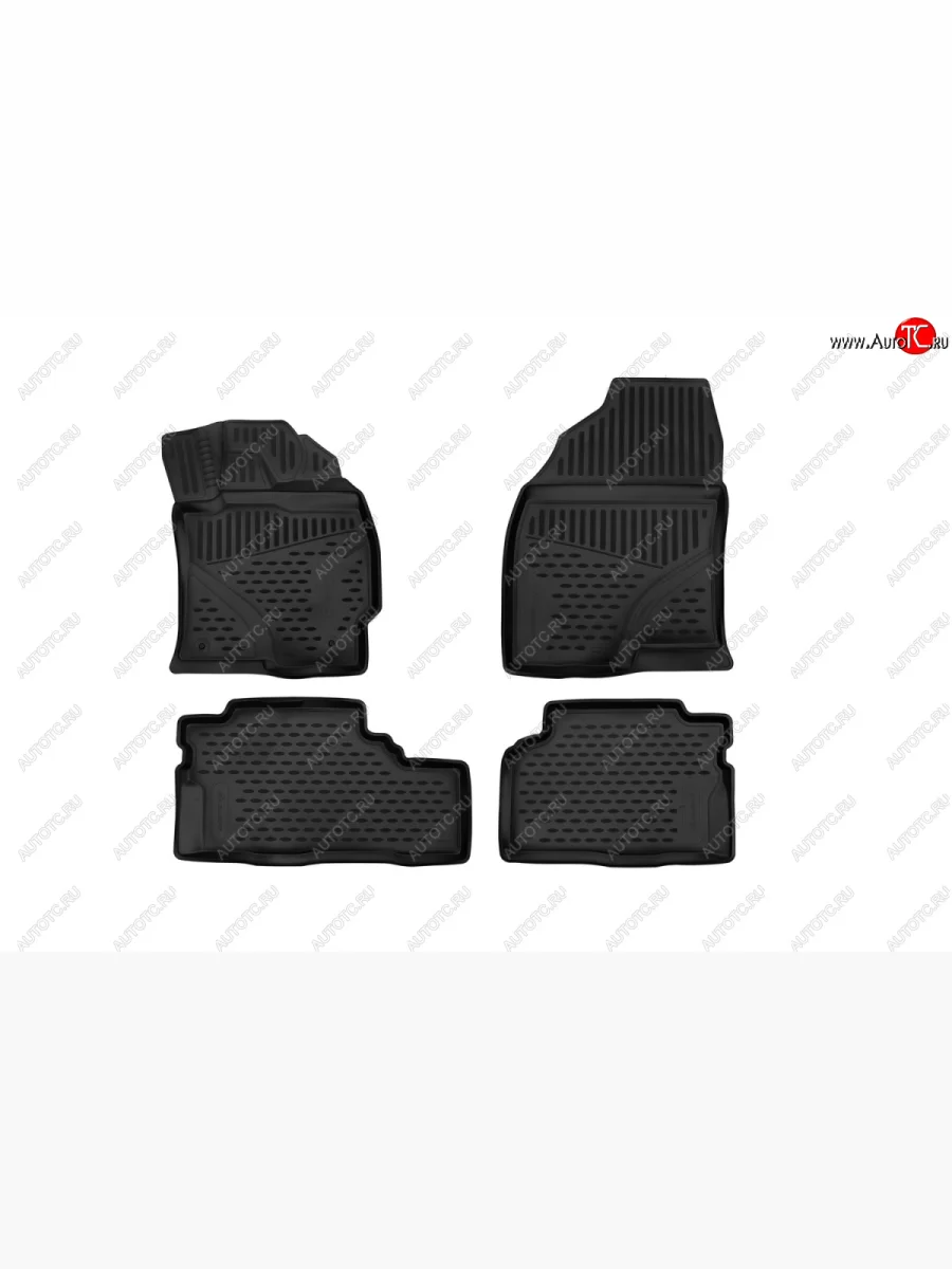 Комплект 3D ковриков салона Element (полиуретан)  Toyota Prius (2011-2015) Alfa лифтбек (Черные)  в Керчи Республика Крым