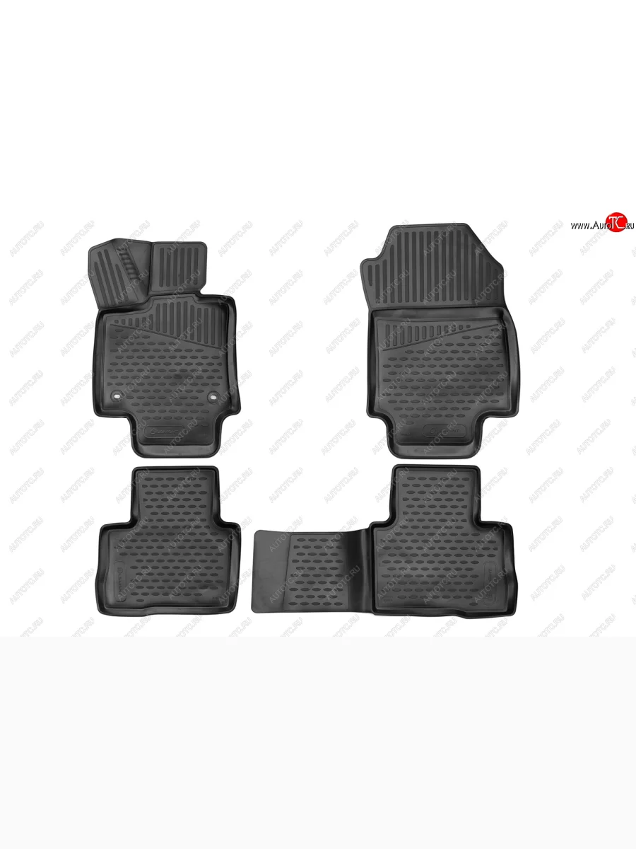 Комплект 3D ковриков салона Element (полиуретан) Toyota RAV4 XA50 5 дв. дорестайлинг (2018-2025) (Черные)  с доставкой в г. Пермь