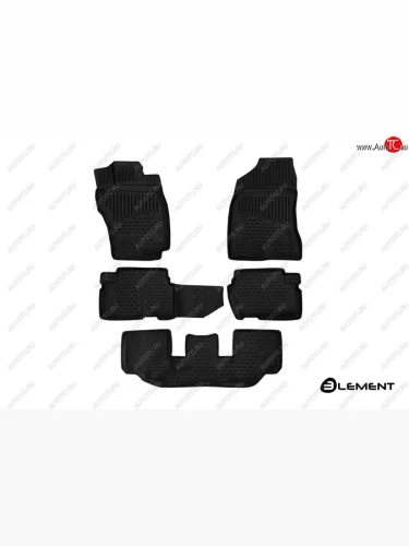 Комплект 3D ковриков салона правый руль Element (полиуретан) (Черные) Toyota Wish  XE20 (2009-2017) дорестайлинг, рестайлинг