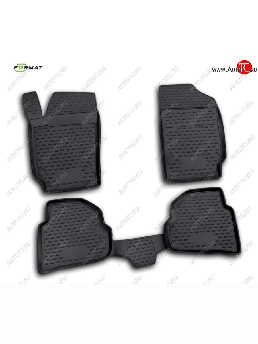 Комплект ковриков салона Format (повышенная износостойкость). Volkswagen Polo Mk5 6R,6C,61 седан дорестайлинг (2009-2015) (Черные)  в Керчи Республика Крым