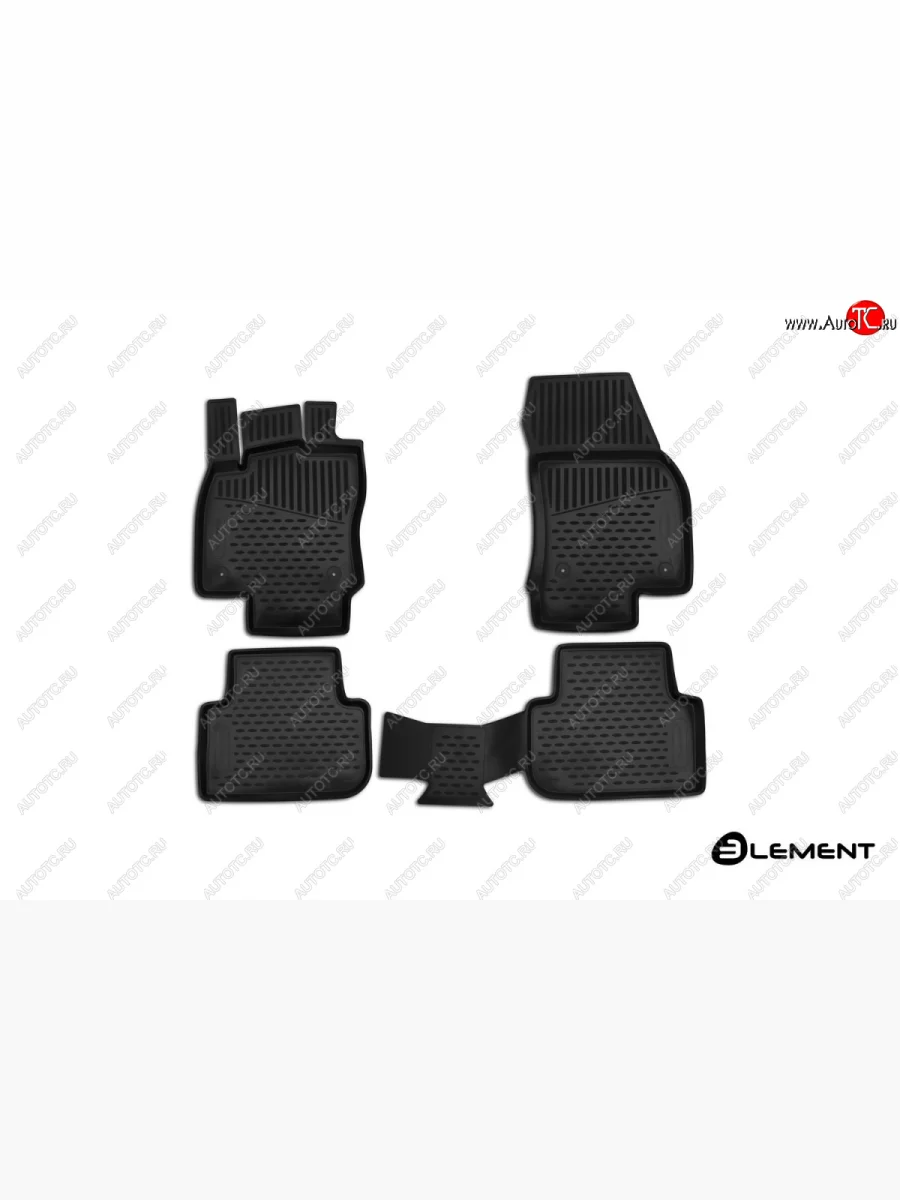 Комплект ковриков салона Element (полиуретан) 5 дверей Volkswagen Tiguan Mk2 дорестайлинг (2016-2020) (Черные)  в Керчи Республика Крым