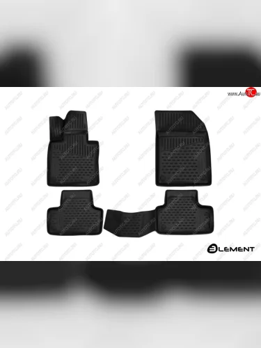 Комплект 3D ковриков салона Element (полиуретан) (Черные) Volvo XC60 (2017-2022)