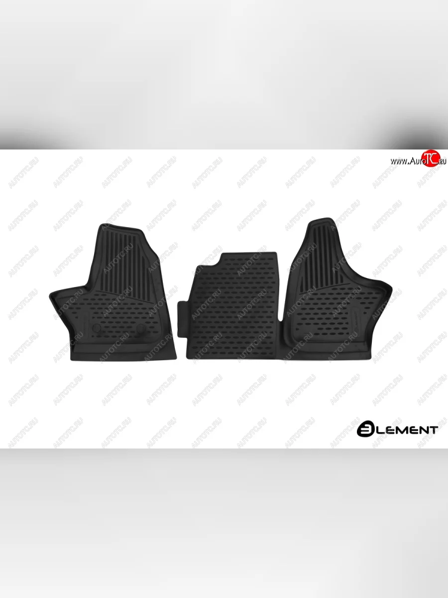 Комплект 3D ковриков салона Element (полиуретан, дистанционный привод ручки КПП)  ГАЗ ГАЗель Next (2013-2025) A21,A22, С41, С42, A21,A22, С41, С42, Фермер, A60,A63, A64, A62,А65, A31,A32, C45, C46 (Черные 2 шт.)  в Керчи Республика Крым