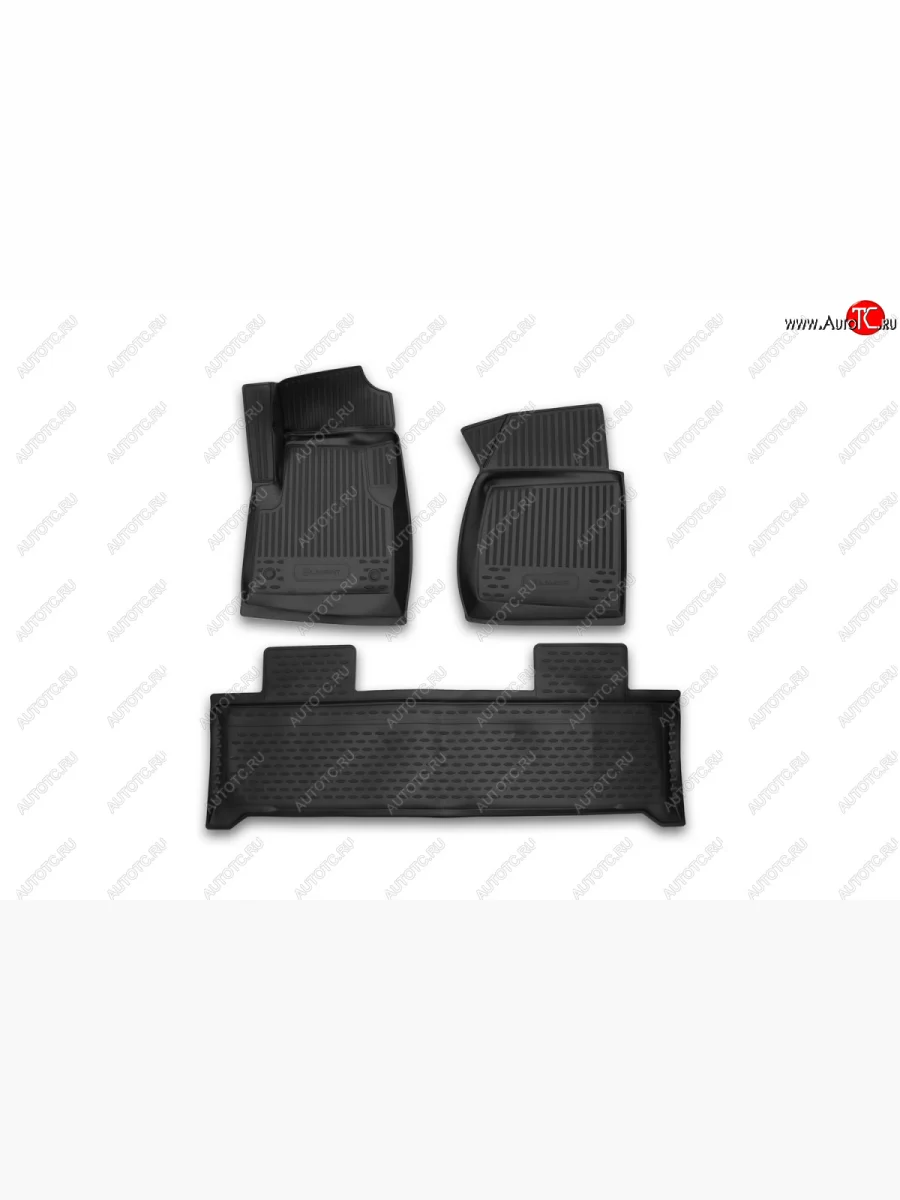 Комплект 3D ковриков салона Element (полиуретан)  Уаз Патриот (2014-2016) 3163 5-дв. (Черные)  в Керчи Республика Крым