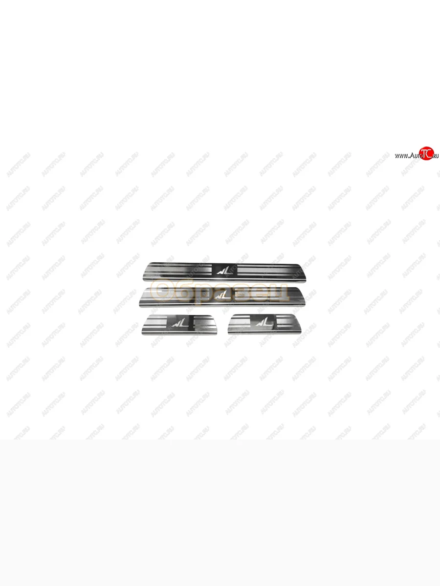 Накладки на внутренние пороги с логотипом NL Souz96 нержавеющая сталь Fiat Doblo 223 дорестайлинг (2000-2005)  в Перми Пермском крае