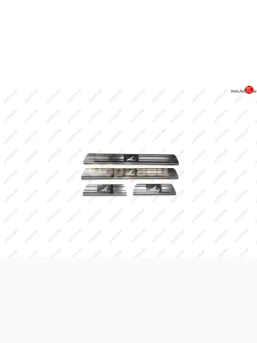 Накладки на внутренние пороги с логотипом NL Souz96 нержавеющая сталь Ford Edge  CD539 (2015-2018) дорестайлинг