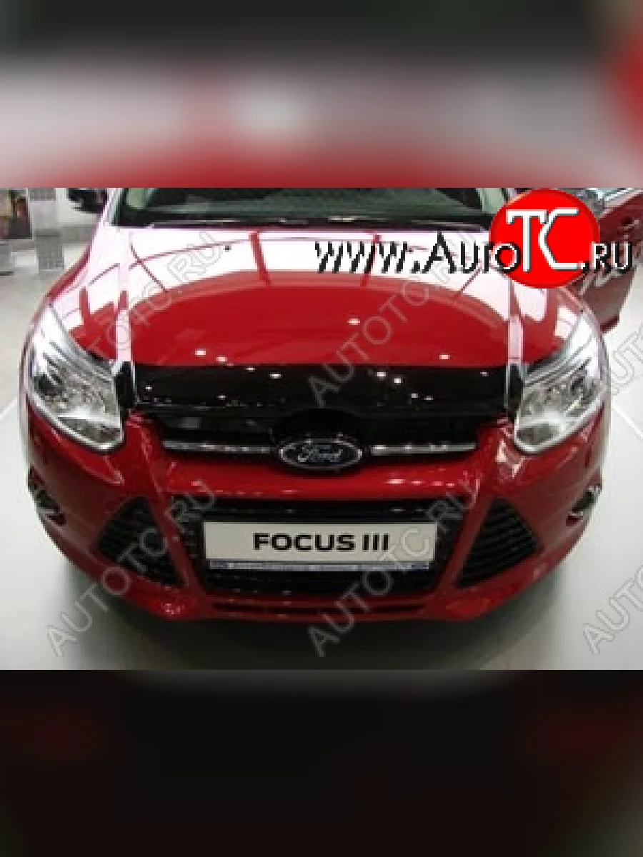 Дефлектор капота SIM Ford Focus 3 хэтчбэк дорестайлинг (2010-2015)  с доставкой в г. Керчь