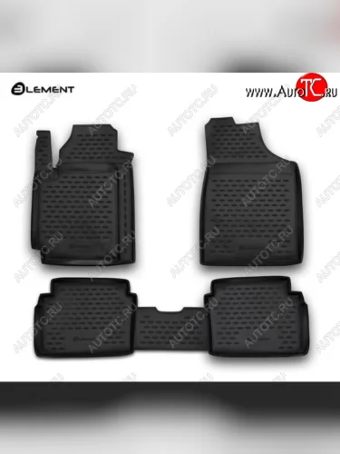 Комплект ковриков салона Element (полиуретан) (Черные) Hyundai i10  PA (2007-2013) дорестайлинг, рестайлинг