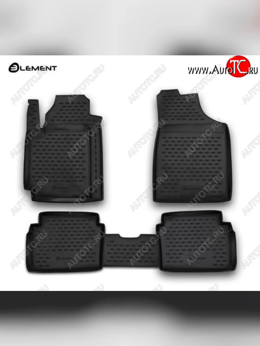 Комплект ковриков салона Element (полиуретан) Hyundai i10 PA дорестайлинг (2007-2011) (Черные)  в Керчи Республика Крым