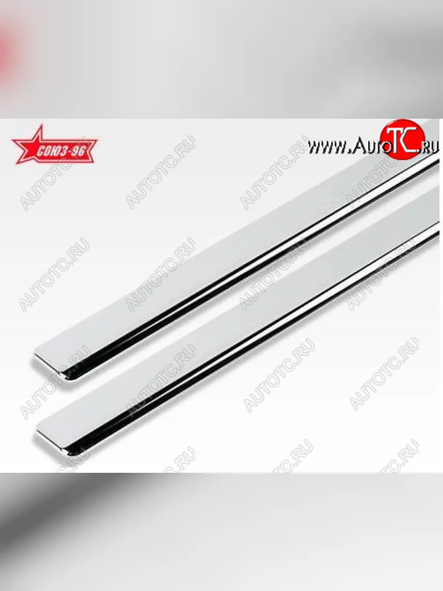 Накладки на внутренние пороги салона на металл Souz96 с рисунком Hyundai i20 PB хэтчбэк дорестайлинг (2008-2012) (Нержавеющая сталь 2 шт.)  в Керчи Республика Крым