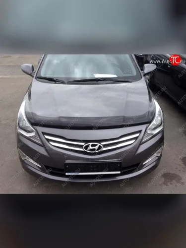 Дефлектор капота SIM Hyundai Solaris RBr седан рестайлинг (2014-2017)