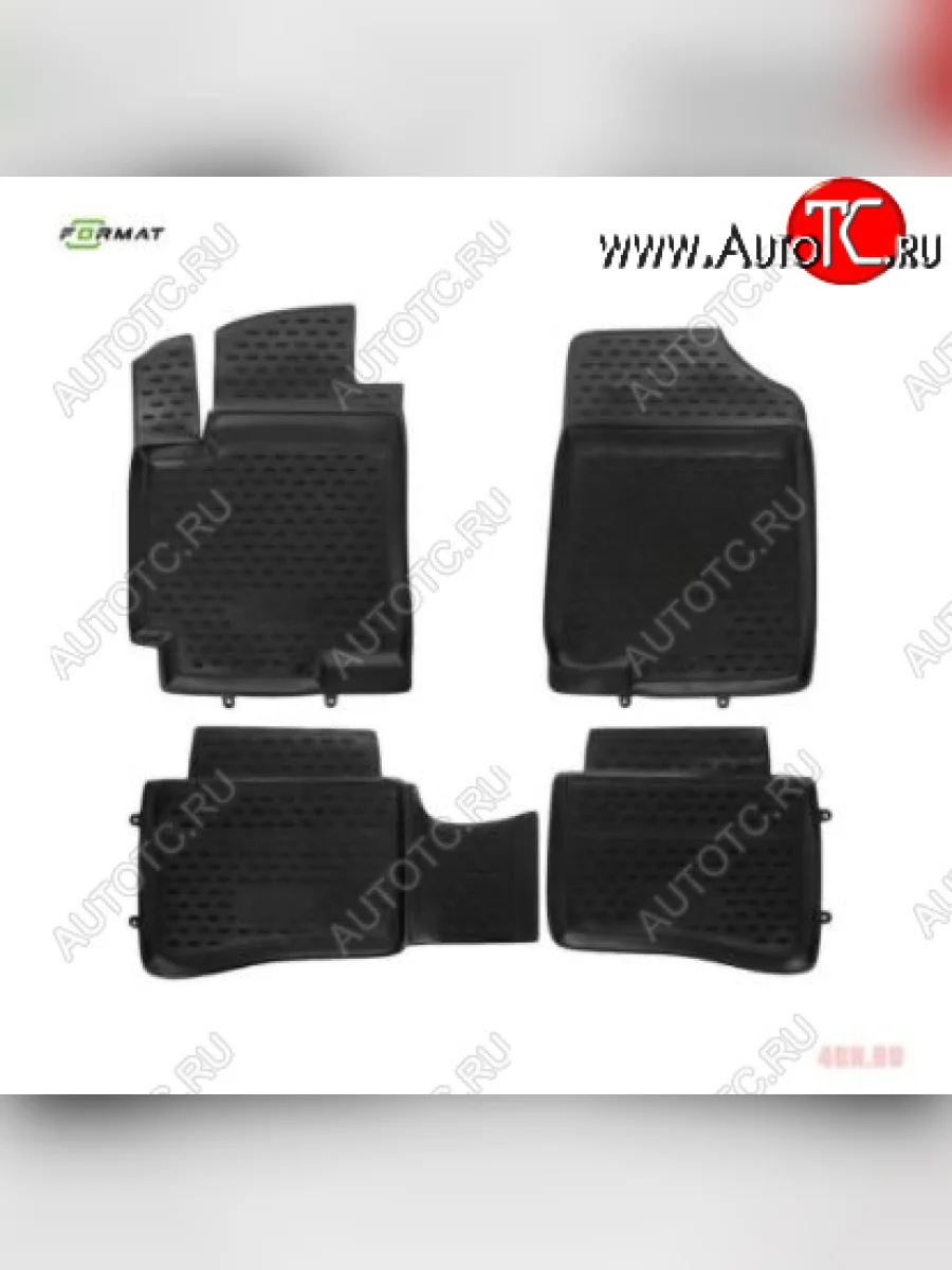 Комплект ковриков салона Format (повышенная износостойкость). Hyundai Solaris RBr седан дорестайлинг (2010-2014) (Черные)  с доставкой в г. Самара