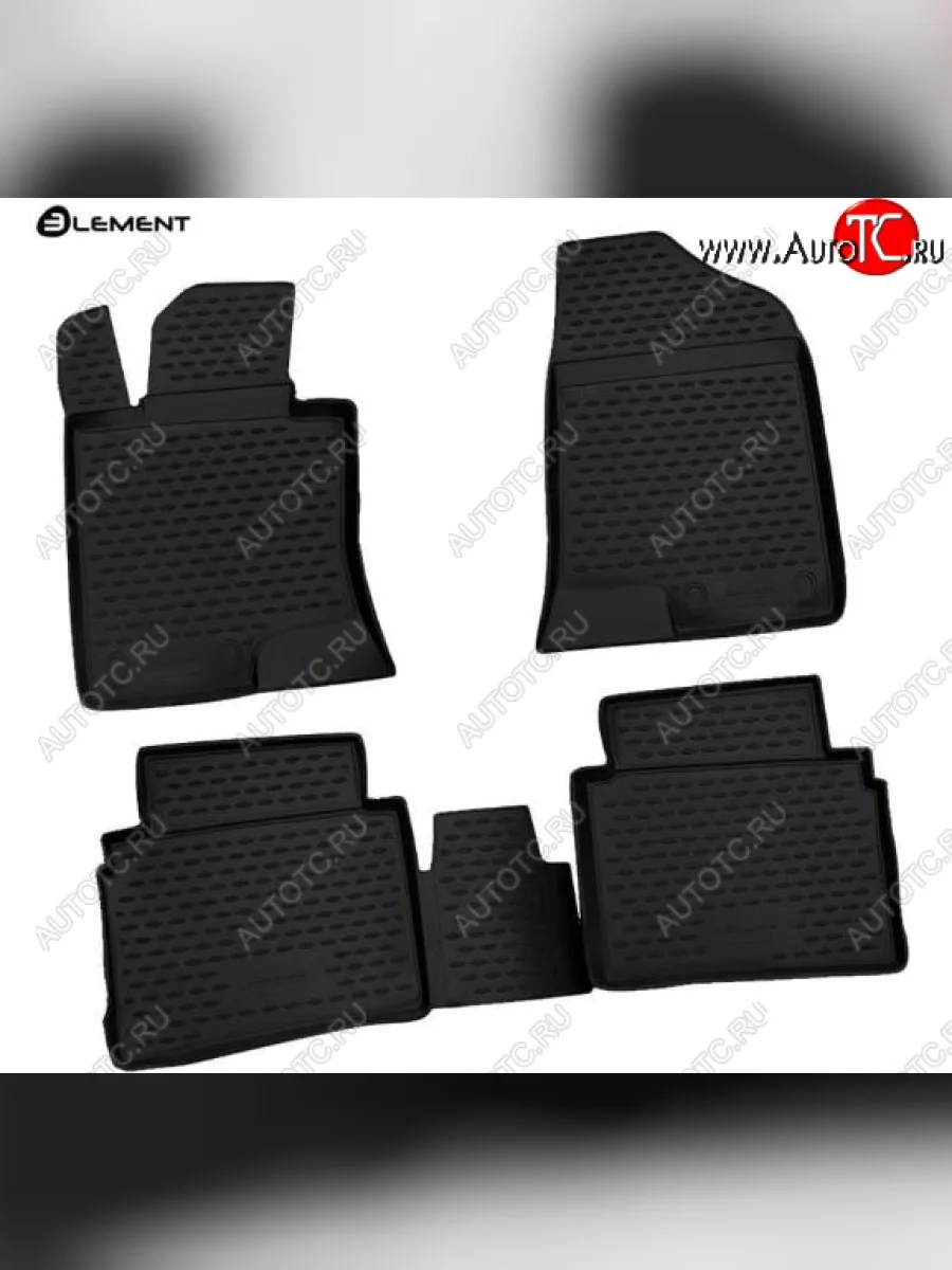 Комплект ковриков салона Element (полиуретан) Hyundai Sonata YF (2009-2014) (Черные)  в Керчи Республика Крым
