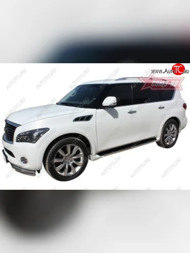 Накладки на торцы штатных порогов Souz96 (нержавеющая сталь) INFINITI QX56  Z62 (2010-2013)