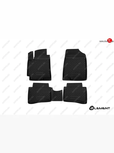Комплект 3D ковриков салона Element (полиуретан) (Черные) JAC S3 рестайлинг (2017-2025)