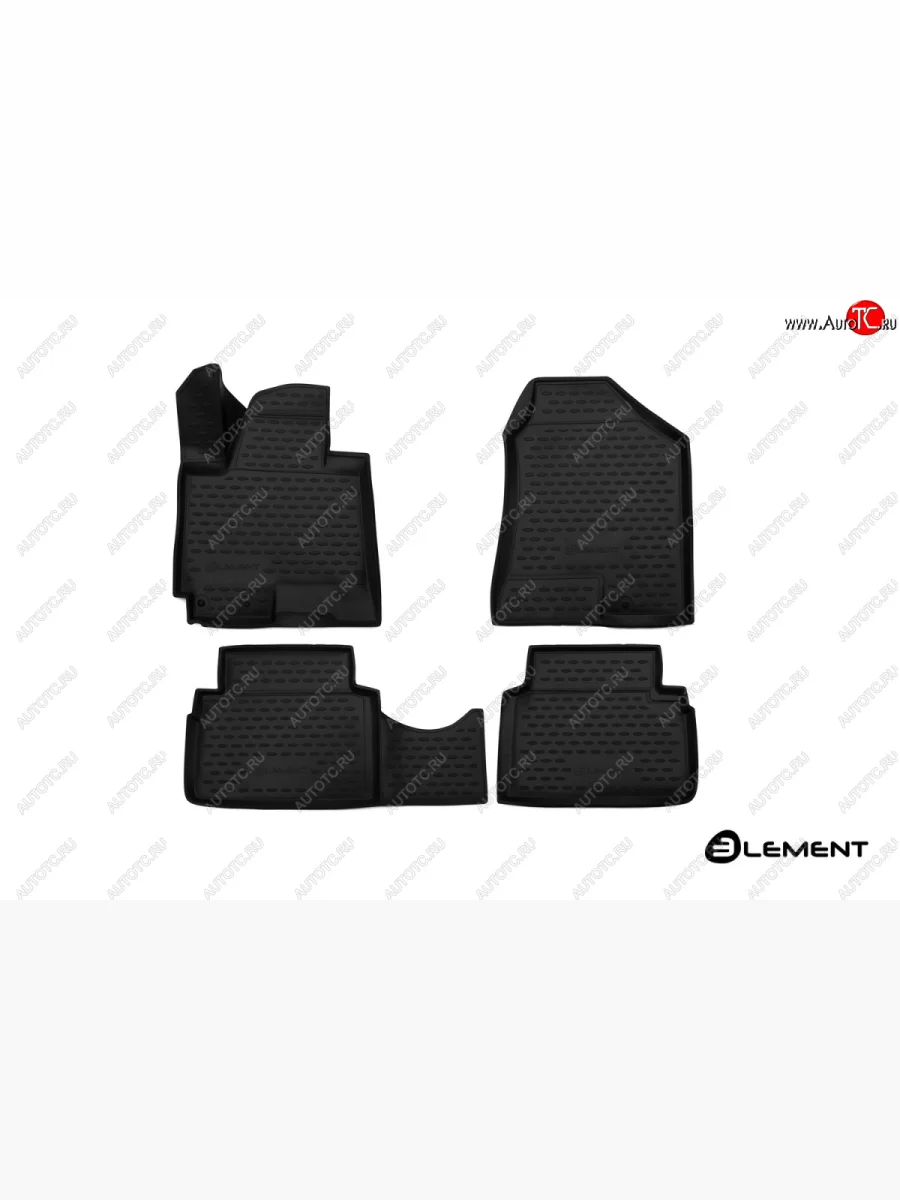 Комплект 3D ковриков салона Element (полиуретан)  JAC S5 (2017-2022) (Черные)  в Самаре Самарской области
