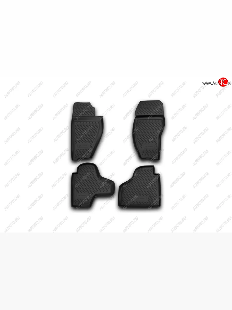 Комплект 3D ковриков салона Element (полиуретан)  Jeep Cherokee (2007-2014) KK (Черные)  в Керчи Республика Крым