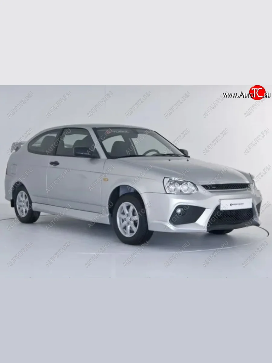 Пороги пластиковые Ринг 2 Лада ВАЗ Приора 21728 купе дорестайлинг (2010-2013) (Неокрашенные)  в Самаре Самарской области