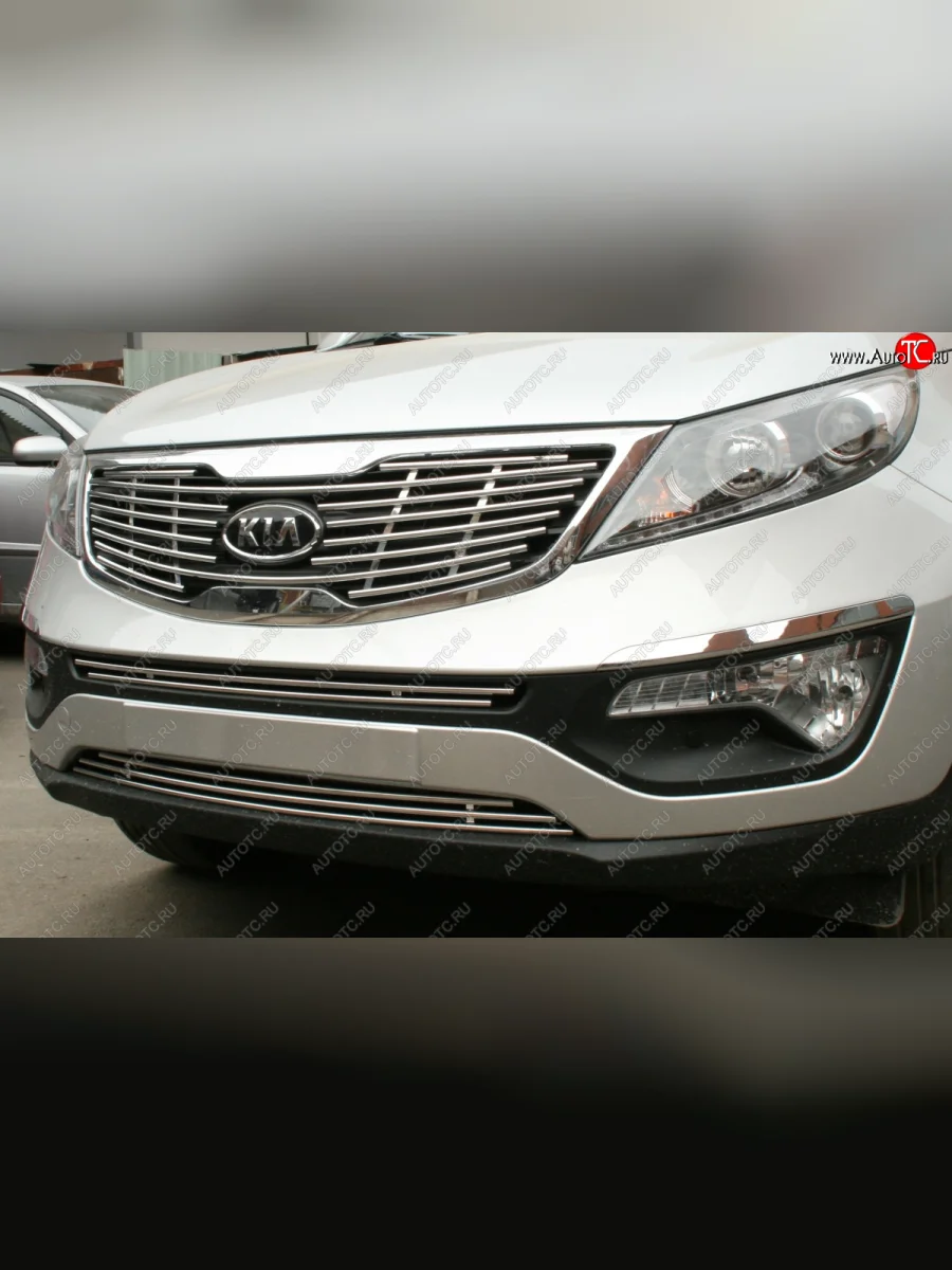 Декоративный элемент воздухозаборника Souz96  KIA Sportage (2010-2016) 3 SL (Хром 10 мм)  с доставкой в г. Самара