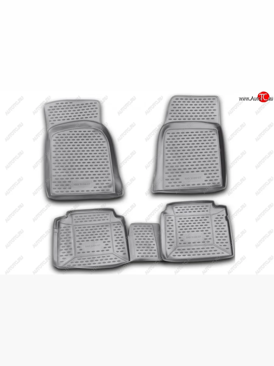 Комплект ковриков салона Element (полиуретан) Лада ВАЗ 2105 (1979-2010) (Черные)  в Самаре Самарской области