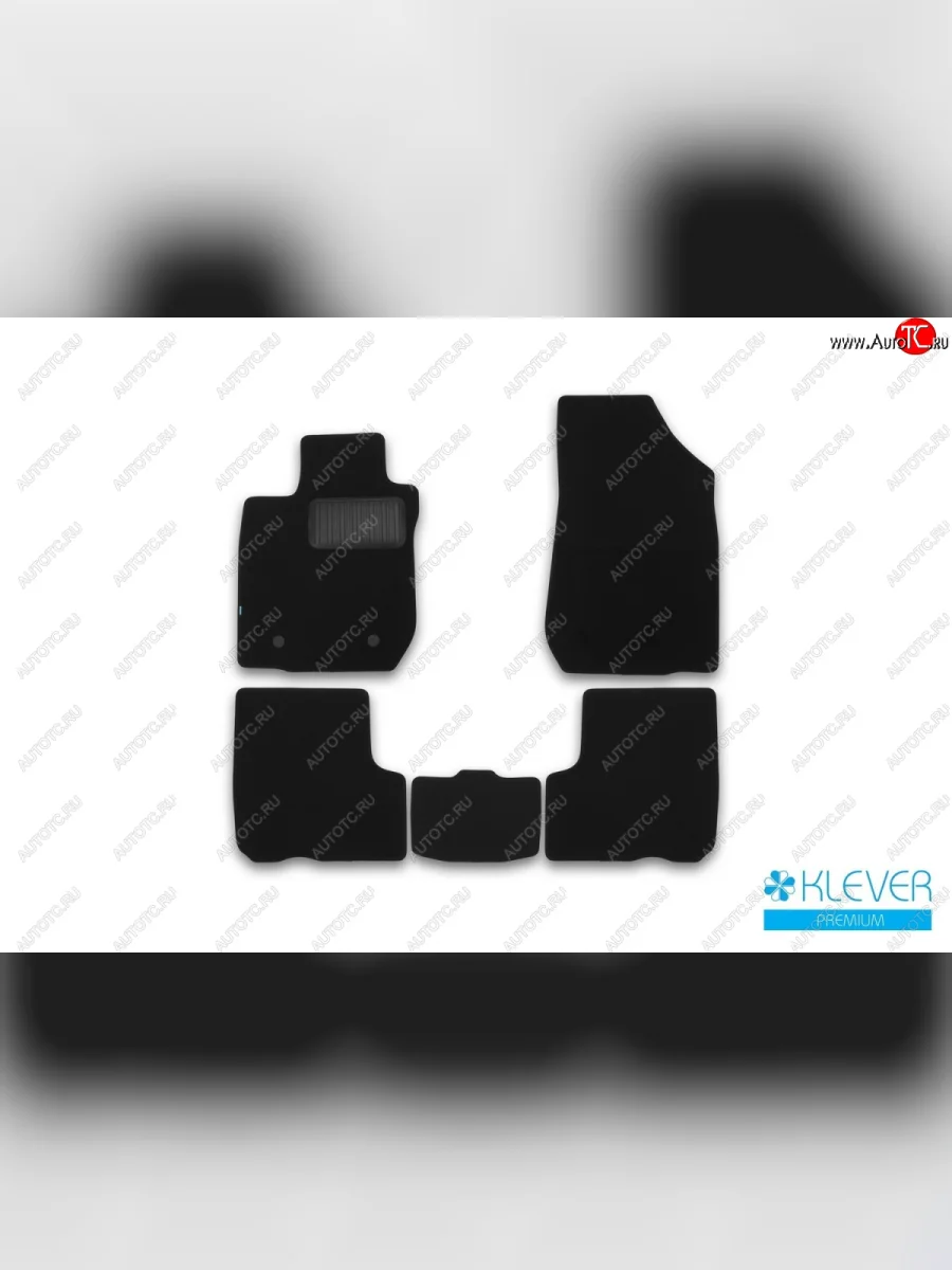 Текстильные коврики салона Klever Premium 5 мест Лада ВАЗ Ларгус рестайлинг R90 (2021-2025) (Черные)  с доставкой в г. Пермь