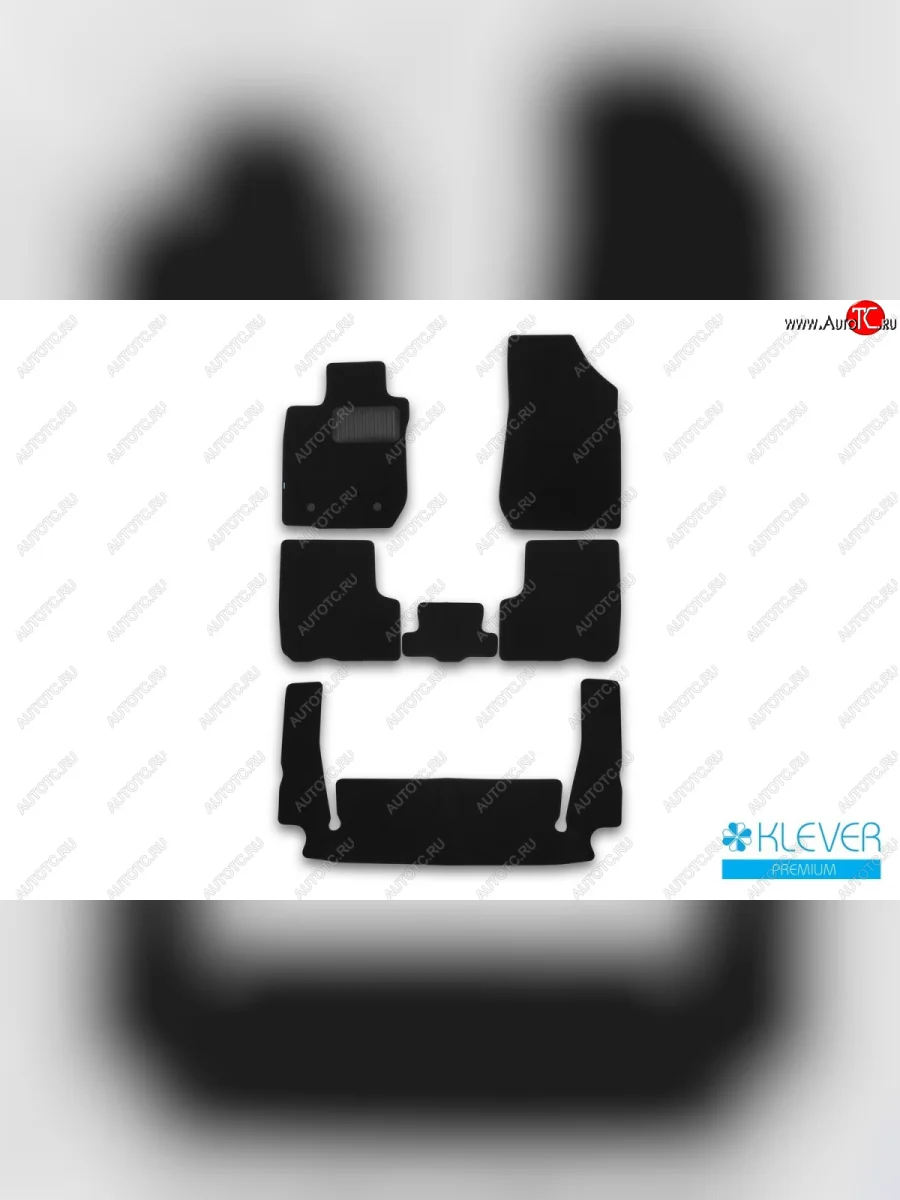 Текстильные коврики салона Klever Premium 7 мест Лада ВАЗ Ларгус дорестайлинг R90 (2012-2021) (Черные)  в Перми Пермском крае