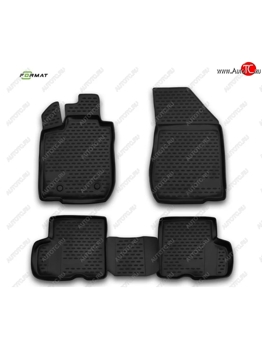 Комплект 3D ковриков салона Format (повышенная износостойкость) 5 дв.. Лада ВАЗ Ларгус дорестайлинг R90 (2012-2021) (Черные)  с доставкой в г. Пермь