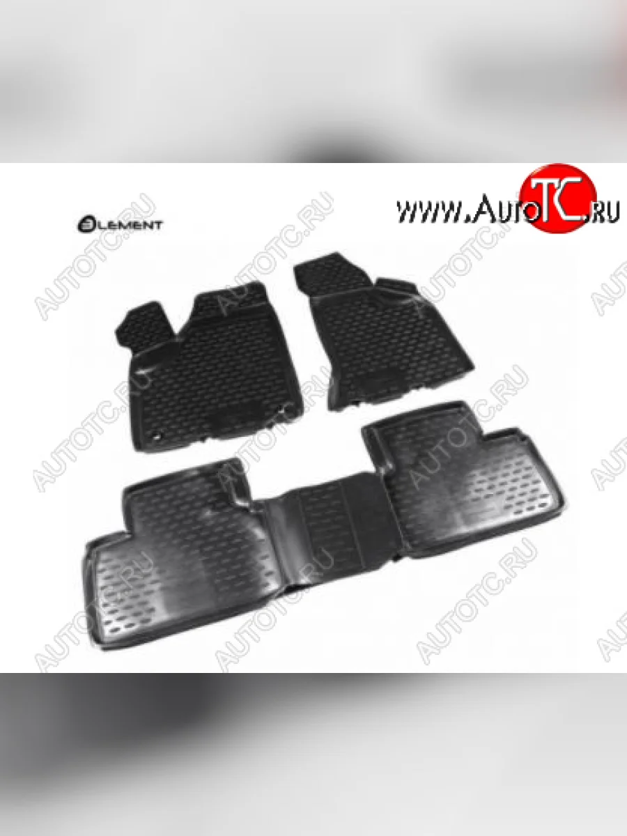 Комплект 3D ковриков салона Element (полиуретан) Лада ВАЗ Приора 2170 седан дорестайлинг (2007-2014) (Черные)  с доставкой в г. Пермь