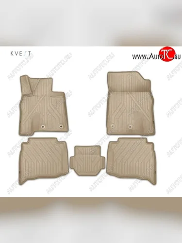 Комплект ковриков салона Kvest (Бежевые, бежевая окантовка) Lexus GX460 J150 1-ый рестайлинг (2013-2019)
