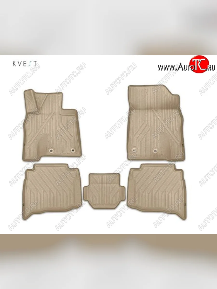 Комплект ковриков салона Kvest Lexus GX460 J150 1-ый рестайлинг (2013-2019) (Бежевые, бежевая окантовка)  в Перми Пермском крае