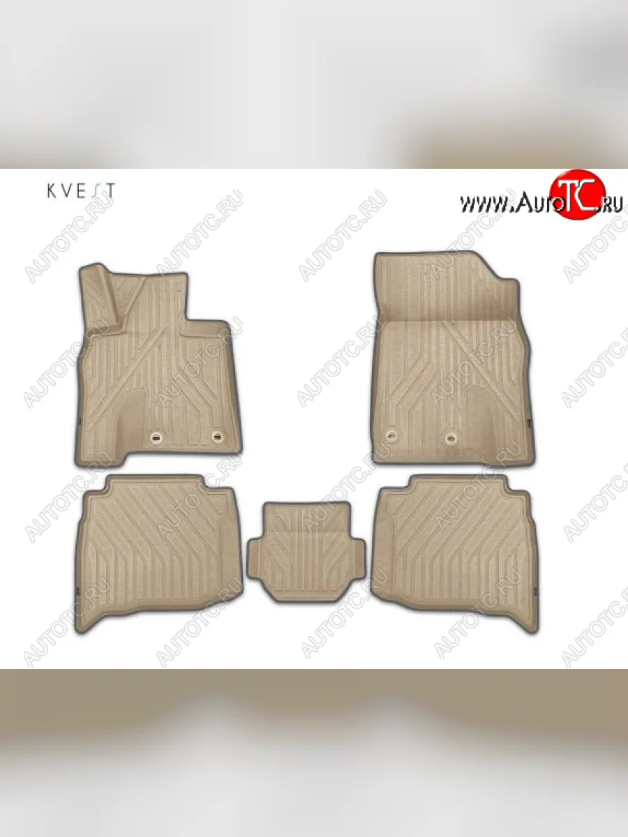 Комплект ковриков салона Kvest Lexus GX460 J150 1-ый рестайлинг (2013-2019) (Бежевый, черный кант)  в Перми Пермском крае