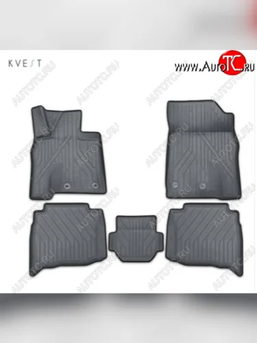 Комплект ковриков салона Kvest (Серый, серый кант) Lexus GX460 J150 1-ый рестайлинг (2013-2019)