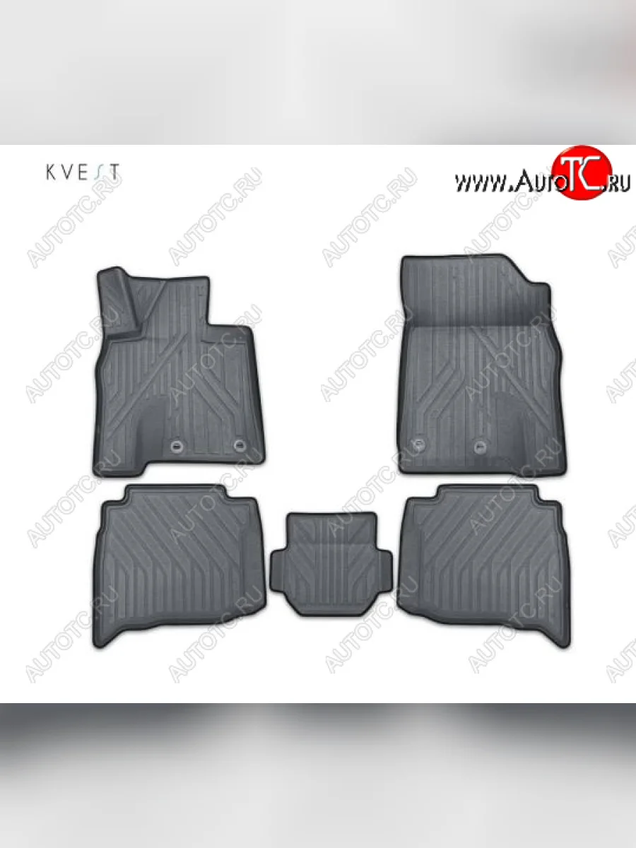 Комплект ковриков салона Kvest Lexus GX460 J150 1-ый рестайлинг (2013-2019) (Серый, черный кант)  в Перми Пермском крае
