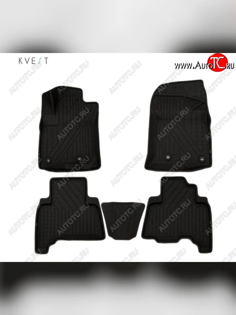 Комплект ковриков салона Kvest Lexus GX460 J150 1-ый рестайлинг (2013-2019) (Черный, черный кант)  в Перми Пермском крае