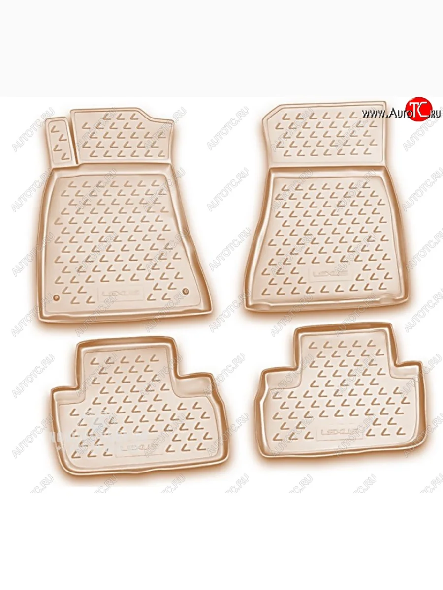 Комплект 3D ковриков салона Element (полиуретан) Lexus IS250 XE20 седан дорестайлинг (2005-2013) (Бежевые)  с доставкой в г. Пермь
