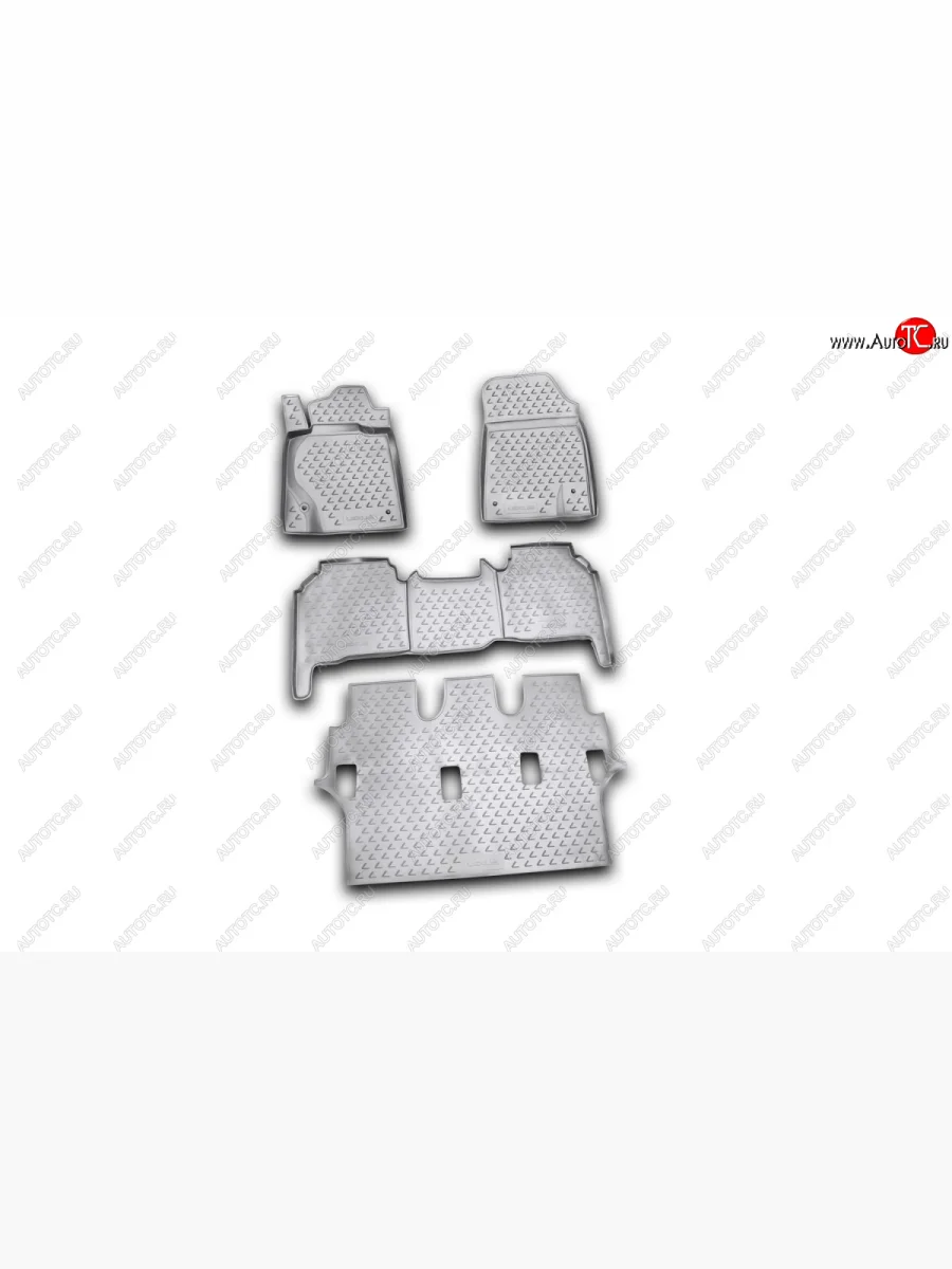 Комплект ковриков салона Element (полиуретан) Lexus LX570 J200 дорестайлинг (2007-2012) (Серые)  с доставкой в г. Пермь