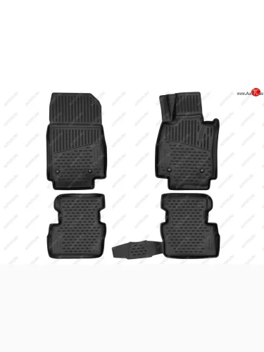 Комплект 3D ковриков салона Element (полиуретан) П.Р (Черные) Mazda Demio 4 DJ (2014-2019)