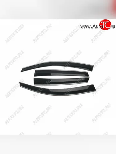 Дефлектора окон SIM (с серебристой полосой) Mazda 6  GJ (2012-2015) дорестайлинг седан