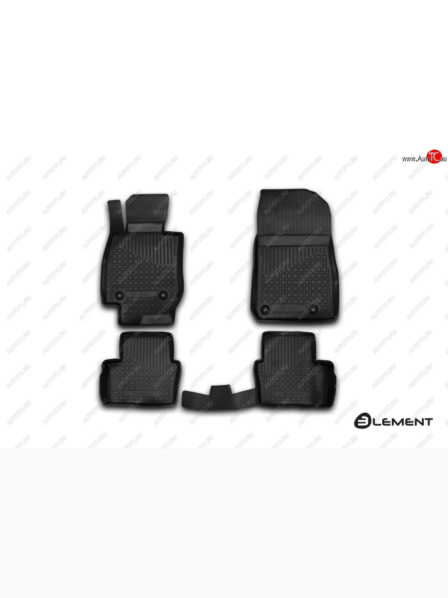 Комплект ковриков салона Element (полиуретан) АКПП Mazda CX-3 DK дорестайлинг (2014-2018) (Черные)  с доставкой в г. Керчь