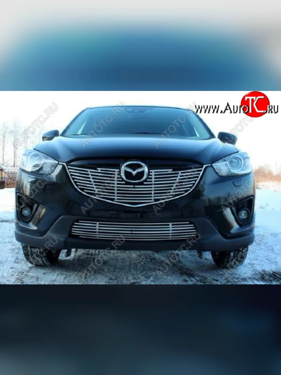 Декоративный элемент воздухозаборника Souz96 нержавеющая сталь Mazda CX-5 KE дорестайлинг (2011-2014) (Черная 10 мм)  в Перми Пермском крае