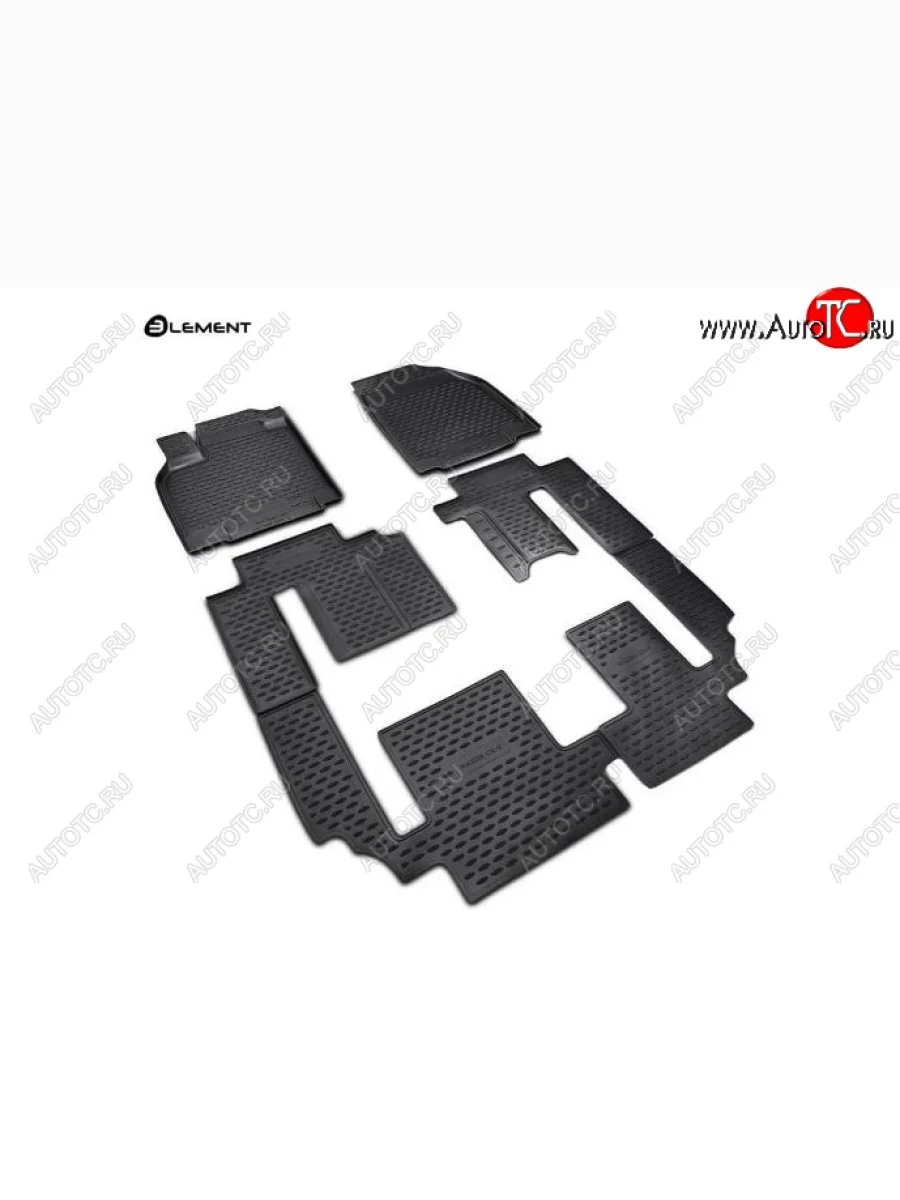 Комплект 3D ковриков салона Element (полиуретан) Mazda CX-9 TB дорестайлинг (2007-2009) (Черные)  с доставкой в г. Пермь