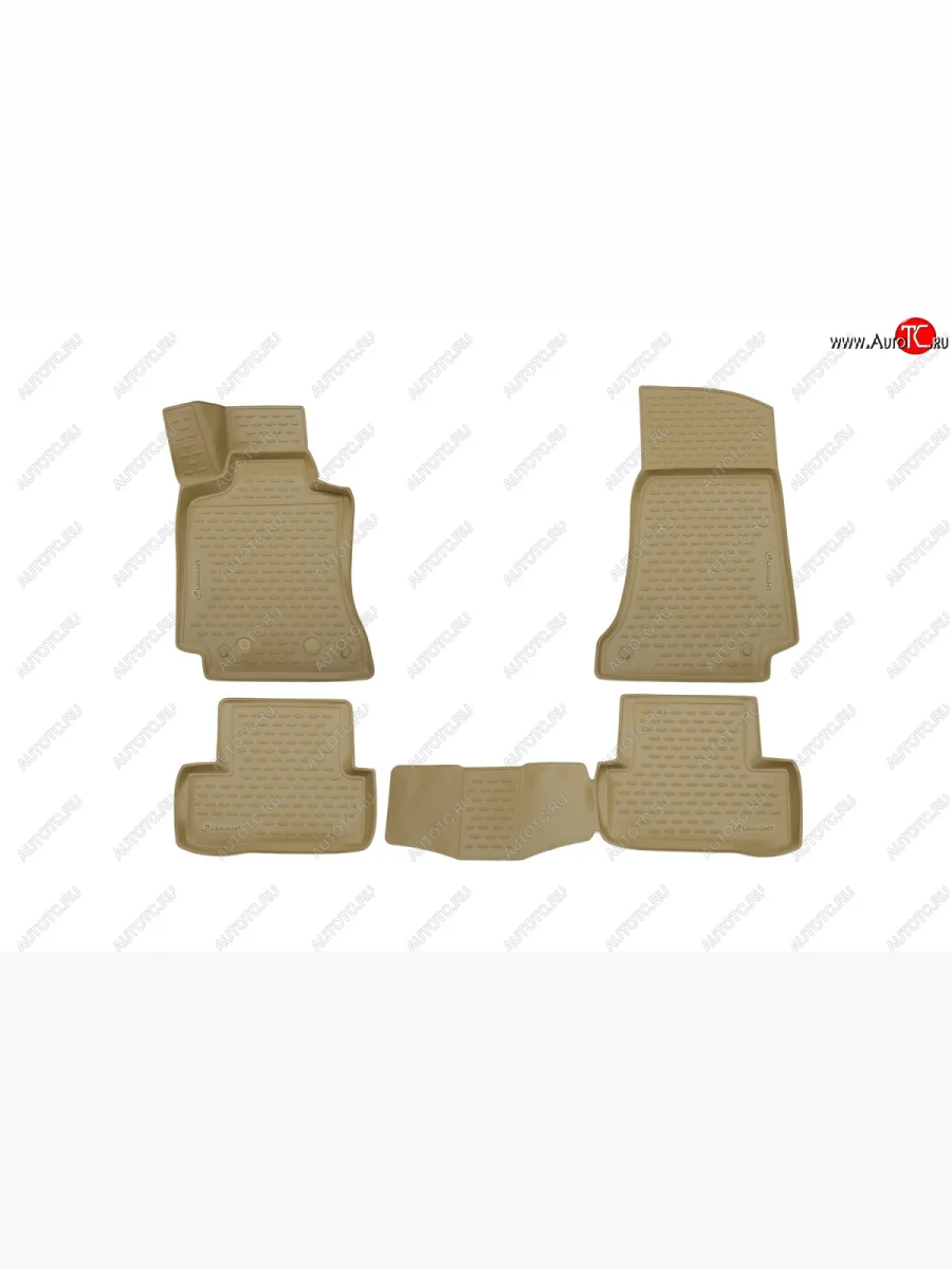 Комплект 3D ковриков салона Element (полиуретан)  Mercedes-Benz C-Class (2014-2025) С205, S205, W205 (Бежевые)  в Керчи Республика Крым
