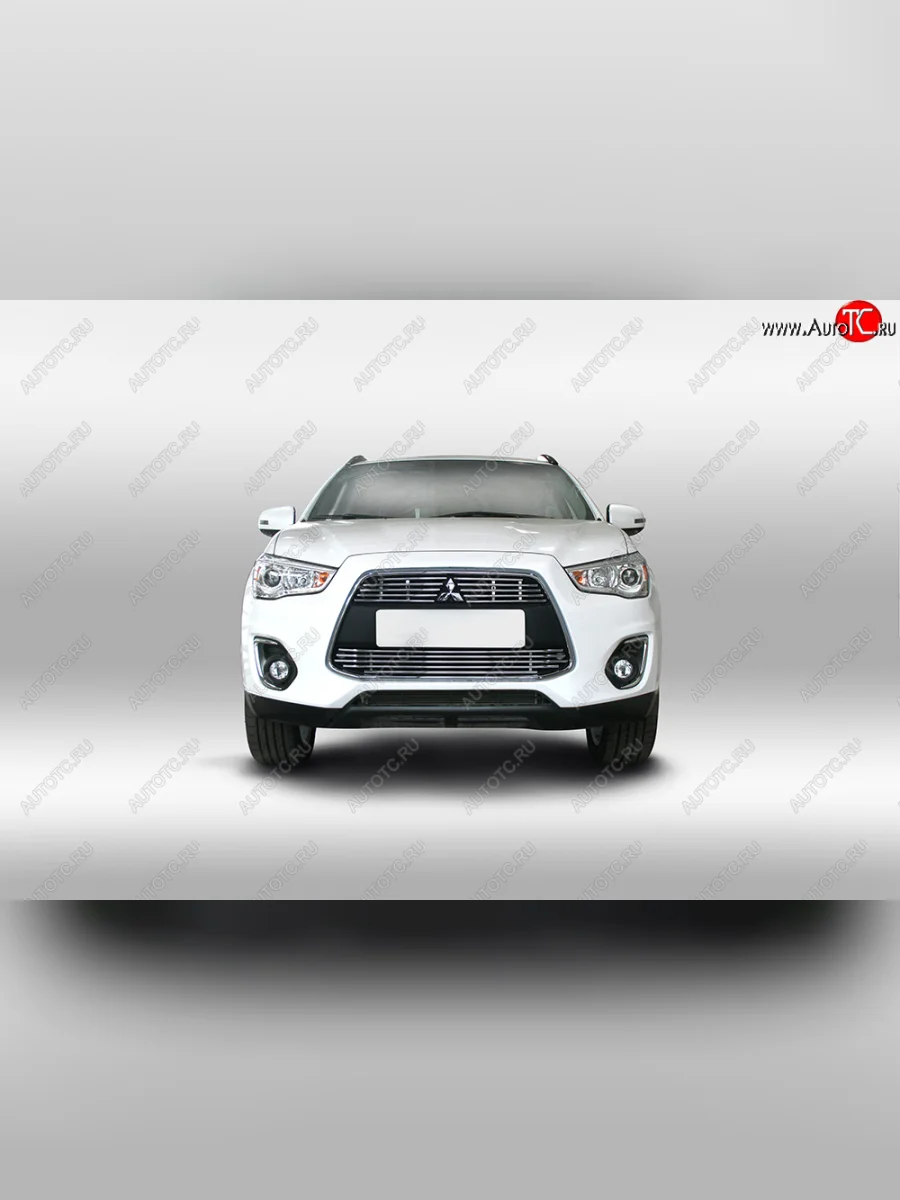Декоративный элемент воздухозаборника Souz-96 (нержавеющая сталь)  Mitsubishi ASX (2013-2016) (Хром 16 мм)  с доставкой в г. Самара