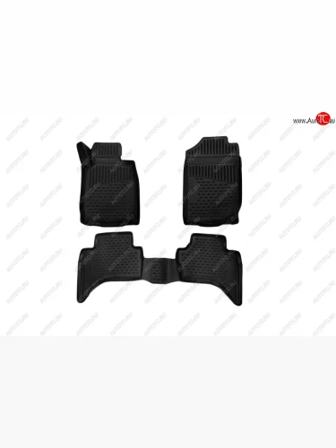 Комплект 3D ковриков салона Triton manual & automatic Element (полиуретан) Double cab., правый руль Mitsubishi L200 5 KK,KL дорестайлинг (2015-2019) (Черные)