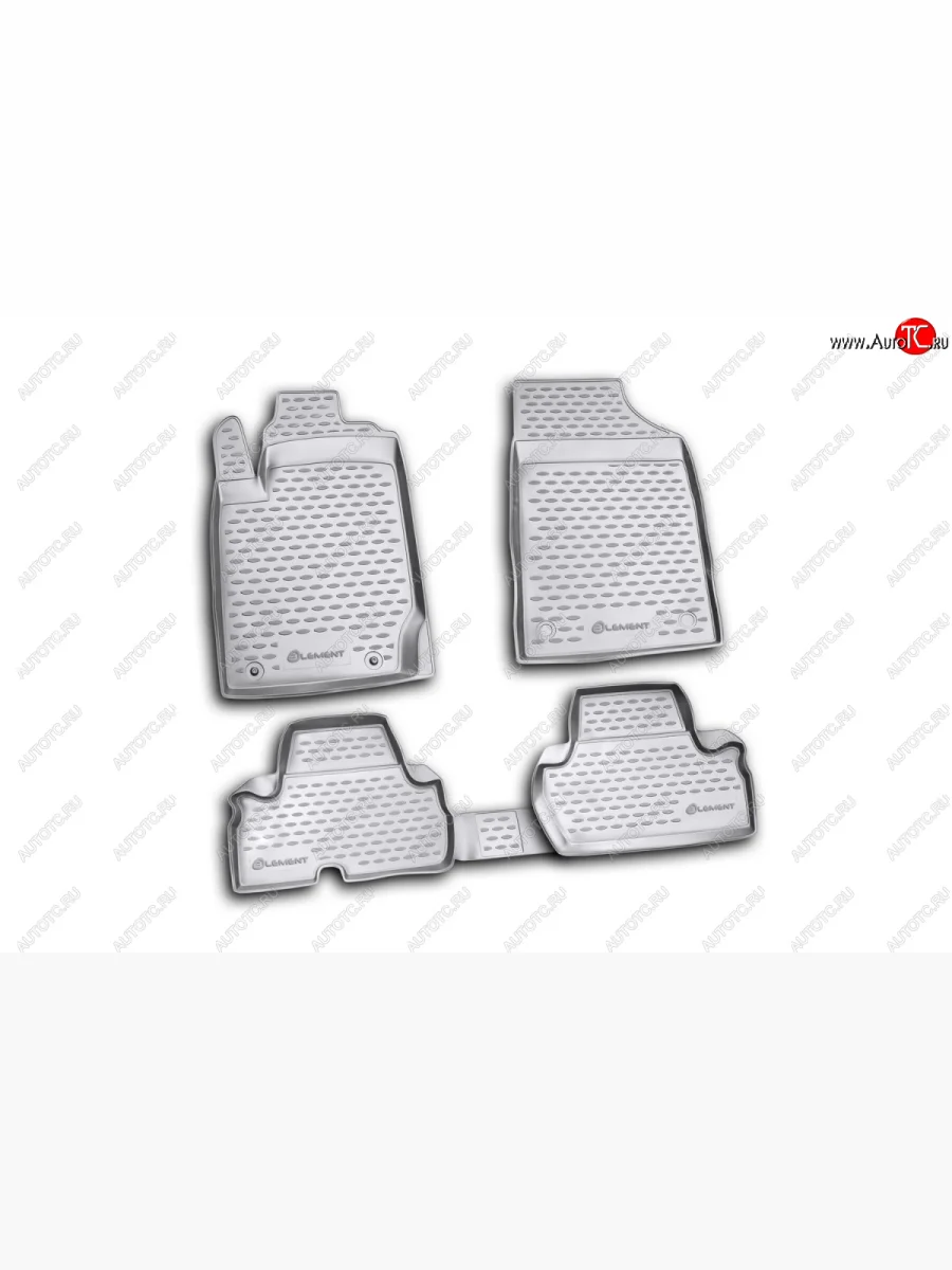 Комплект ковриков салона Element (полиуретан, 2 дв) Mitsubishi L200 4  дорестайлинг (2006-2014) (Черные)  с доставкой в г. Керчь