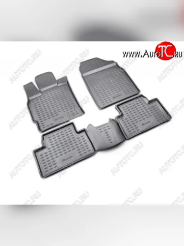 Комплект ковриков салона Element (полиуретан) (Черные) Mitsubishi Outlander  XL (2010-2013) (CW)  рестайлинг