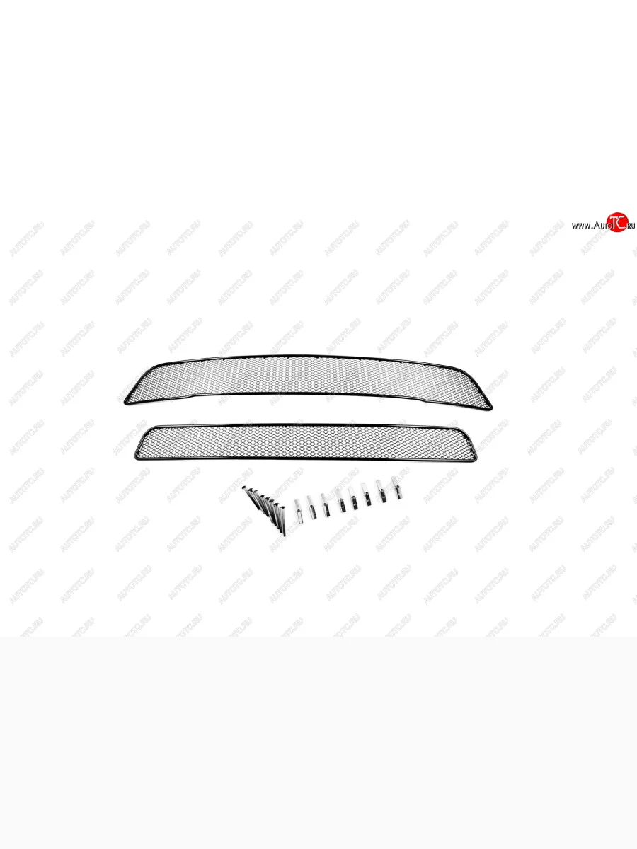 Сетка на бампер внешняя Arbori Mitsubishi Outlander GF дорестайлинг (2012-2014) (Черная 15 мм)  в Керчи Республика Крым