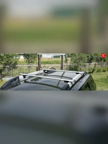 Багажник на крышу с рейлингами Атлант (Прямоугольные поперечины) Renault Duster  HS (2015-2021) рестайлинг