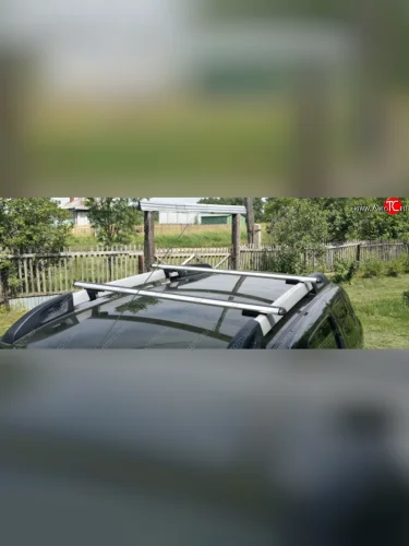 Багажник на крышу с рейлингами Атлант (Аэродинамические поперечины) Renault Duster  HS (2015-2021) рестайлинг